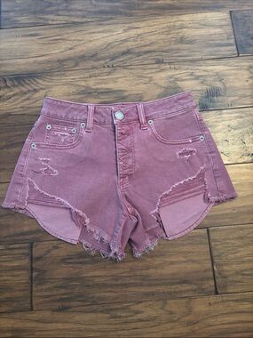 High-Rise Distressed Denim Shorts